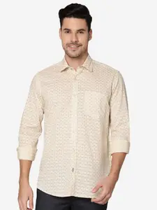 Greenfibre Micro Ditsty Printed Pure Cotton Casual Shirt