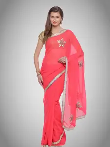 Geroo Jaipur Ethnic Motifs Embroidered Sequinned Saree