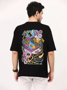 Leotude Graphic Printed Drop-Shoulder Sleeves Oversized T-shirt