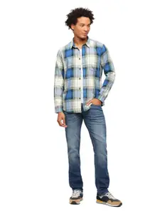 Pepe Jeans Tartan Checked Spread Collar Pure Cotton Casual Shirt