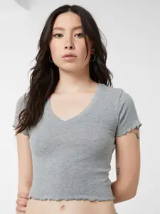 Ardene V-Neck Crop T-shirt