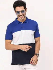 Leotude Colourblocked Polo Collar T-shirt