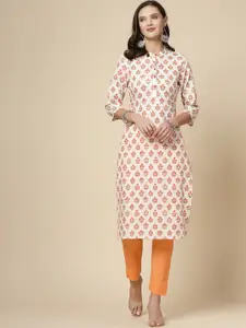 all about you Ethnic Motifs Printed Mandarin Collar Cotton Regular Kurta