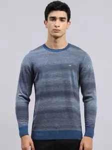Monte Carlo Self Design Round Neck Long Sleeves Woollen Pullover Sweaters