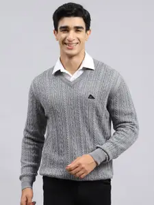 Monte Carlo Cable Knit V-Neck Woollen Pullover