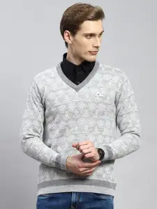 Monte Carlo Self Design Woolen Pullover Sweater