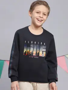 Monte Carlo Boys Typography Printed Pullover Sweatshirt