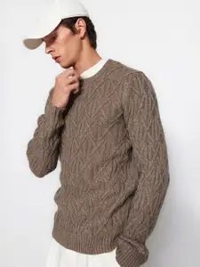 Trendyol Cable Knit Round Neck Pullover