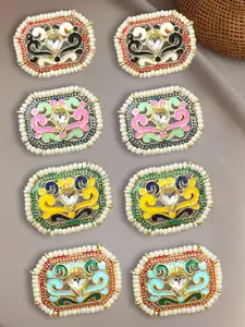 OOMPH Set Of 4 Kundan Studded Contemporary Stud Earrings