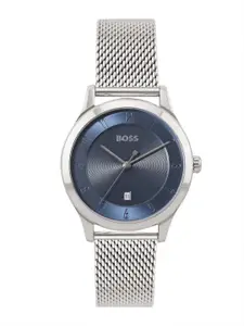Hugo Boss Men Purity Solid Dial & Stainless Steel Bracelet Style Analogue Watch 1513985
