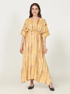 CHARISMOMIC Striped Maternity Maxi kaftan Dress