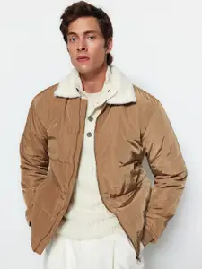 Trendyol Spread Collar Faux Fur Trim Longline Padded Jacket