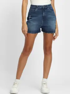 FOREVER 21 Women Washed Distressed Denim Shorts