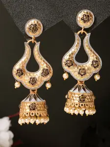 ADIVA Gold-Plated Meenakari Dome Shaped Jhumka
