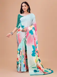 Indian Fashionista Floral Printed Ikat Saree