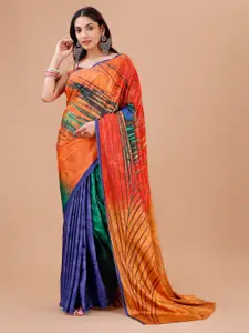 Indian Fashionista Abstract Printed Ikat Saree