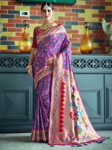 VISHNU WEAVES Ethnic Motifs Woven Design Zari Pure Silk Patola Saree