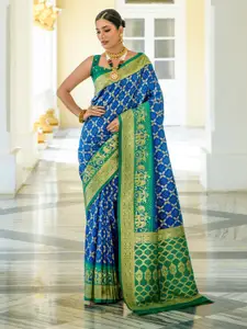 VISHNU WEAVES Woven Design Zari Pure Silk Bandhani Saree