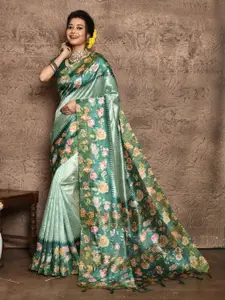 VISHNU WEAVES Floral Printed Pure Silk Saree