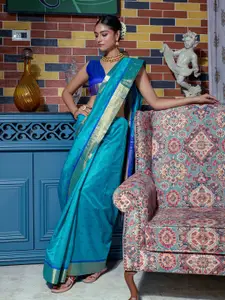 VISHNU WEAVES Ethnic Motif Woven Design Zari Saree