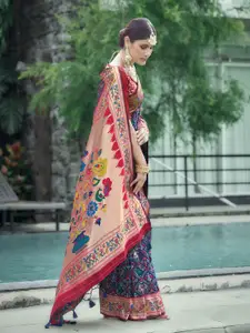 VISHNU WEAVES Ethnic Motifs Woven Design Zari Detail Pure Silk Patola Saree