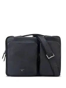 Da Milano Unisex Textured Leather Laptop Bag Up To 15 Inch