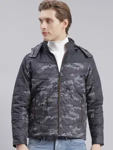 Monte Carlo Abstract Printed Lightweight Puffer Jacket