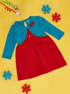 YU by Pantaloons Infants Girls Round Neck Pure Cotton A-Line Dress