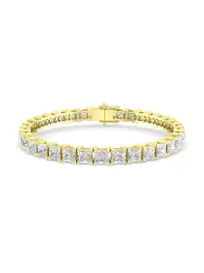 ORIONZ Gold Plated Silver Cubic Zirconia Stone Studded Wraparound Bracelet