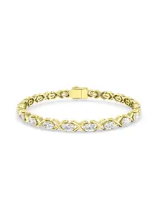 ORIONZ Gold Plated Silver Cubic Zirconia Stone Studded Wraparound Bracelet
