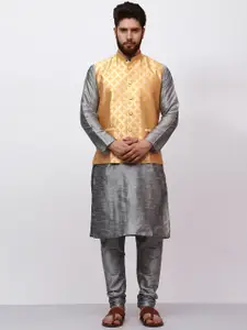 MAG Regular Kurta With Churidar & Nehru Jacket
