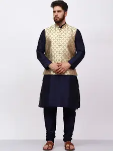 MAG Regular Kurta With Churidar & Nehru Jacket