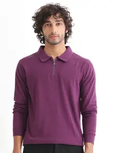 RARE RABBIT Men Griffin Regular Fit Polo Collar Sweater