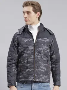 Monte Carlo Abstract Printed Hooded Lightweight Padded Jacket