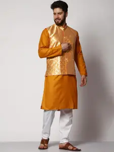 MAG Straight Kurta With Pyjamas & Nehru jacket