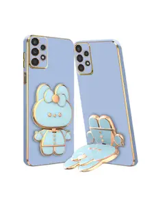 Karwan Samsung A32 3D Cat Compatible Phone Back Case With Folding Mirror Holder