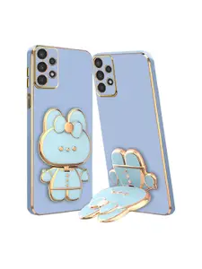 Karwan Samsung A23 3D Cat Compatible Phone Back Case With Folding Mirror Holder