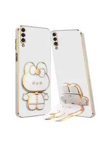 Karwan Samsung A50 3D Cat Compatible Phone Back Case With Folding Mirror Holder