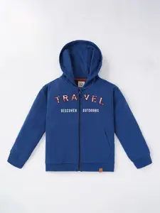 Ed-a-Mamma Boys Typography Printed Cotton Hooded Bomber Jacket