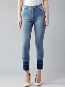 BAESD Women Skinny Fit High-Rise Light Fade Stretchable Jeans