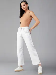 BAESD Women Flared Mid-Rise Cotton Stretchable Jeans