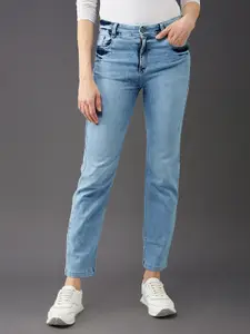 BAESD Women Straight Fit Mid Rise Clean Look Jeans