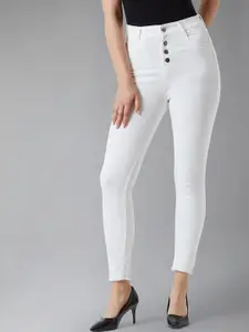 BAESD Women Skinny Fit High-Rise Clean Look Stretchable Jeans