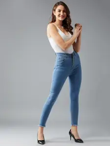 BAESD Women Skinny Fit High-Rise Light Fade Cotton Stretchable Jeans