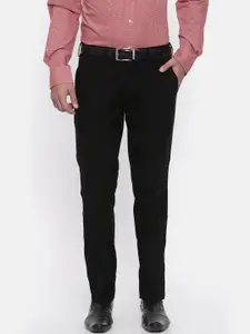 ColorPlus Men Black Slim Fit Solid Regular Trousers