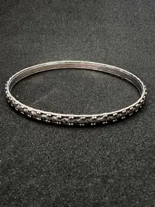 Arte Jewels Silver-Plated Silver Bangle