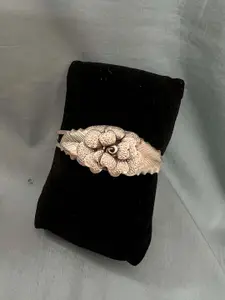 Arte Jewels Silver Rhodium-Plated Cuff Bracelet