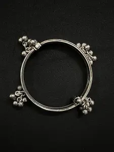 Arte Jewels 925 Oxidised Silver Bangle with Ghungroo