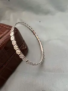 Arte Jewels Silver Rhodium-Plated Bangle-Style Bracelet