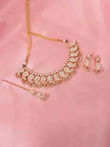 Mirana Gold Plated & Kundan Studded Necklace & Earrings Set